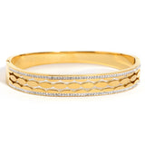 Rhinestone Charm Oval Steel Cuff Bracelet Bangles for Women