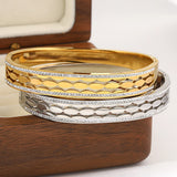 Rhinestone Charm Oval Steel Cuff Bracelet Bangles for Women