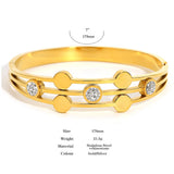 18K Rhinestone Round Charm Bracelet Waterproof Jewelry