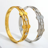 18K Rhinestone Round Charm Bracelet Waterproof Jewelry