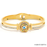 Colorful Evil Eye Charm Steel Bangle Bracelet Women Jewelry