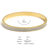Rhinestone Charm Steel Bangle Bracelet Rose Bracelet Jewelry