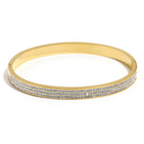 Rhinestone Charm Steel Bangle Bracelet Rose Bracelet Jewelry