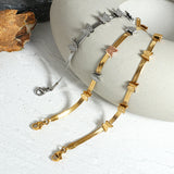 Stainless Steel Butterfly Charm Bracelet Women Snake Chain Waterproof