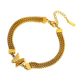 Women's Stainless Steel Butterfly Charm Bracelet