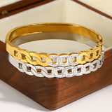 Women's Stainless Steel Rhinestone Charm Bracelet