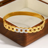 Women's Stainless Steel Rhinestone Charm Bracelet