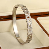 Women's Stainless Steel Rhinestone Charm Bracelet