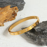 Stainless Steel CZ Charm Bangle Star Bracelet