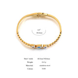 Stainless Steel Evil Eye Bangles for Women, Waterproof Bracelet Bangle