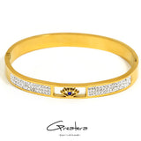 Stainless Steel Rhinestone Charm Bracelet for Women