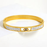 Stainless Steel Rhinestone Charm Bracelet for Women