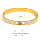 Stainless Steel Rhinestone Charm Bracelet for Women