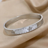 18K Plated Rhinestone Star Bangles for Women