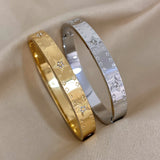 18K Plated Rhinestone Star Bangles for Women