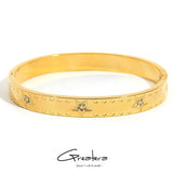 18K Plated Rhinestone Star Bangles for Women