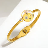 Stainless Steel Moon Star Charm Bracelet for Women