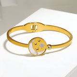 Stainless Steel Moon Star Charm Bracelet for Women