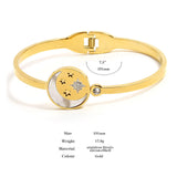 Stainless Steel Moon Star Charm Bracelet for Women