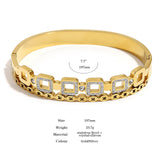 Square Crystal Bangles Bracelets Geometric Charm Party Jewelry