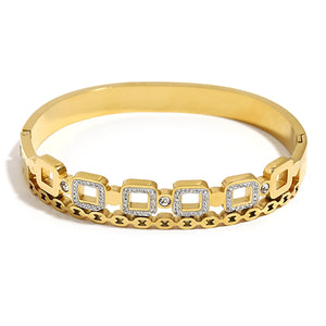 Square Crystal Bangles Bracelets Geometric Charm Party Jewelry