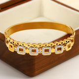 Square Crystal Bangles Bracelets Geometric Charm Party Jewelry