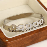 Square Crystal Bangles Bracelets Geometric Charm Party Jewelry