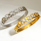 Square Crystal Bangles Bracelets Geometric Charm Party Jewelry