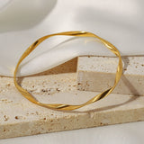 Stainless Steel Twisted Bangles Bracelets for Women