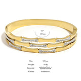 Stainless Steel CZ Bamboo Bangle Bracelet Waterproof Jewelry