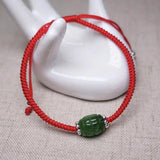 Gree Jade Charm Bracelets with 925 Silver Accents