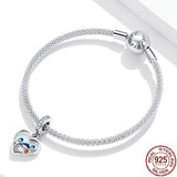 Santorini Charm Pendant 925 Silver Enamel Heart for Bracelet Jewelry