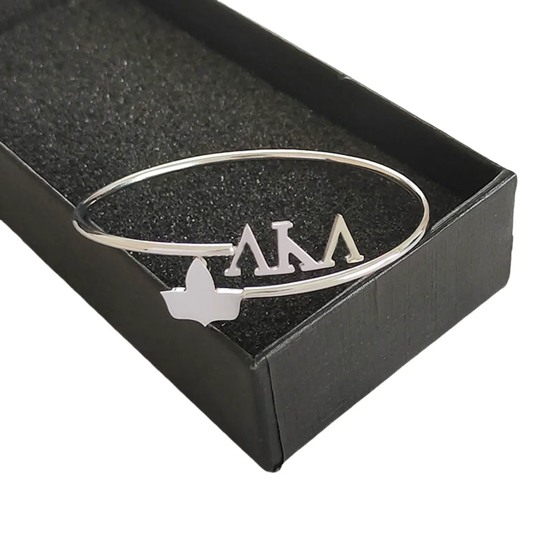 Greek Alphabet Charm Bracelet Stainless Steel