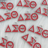 Greek Charms For Women DST Red Enamel Letter Jewelry Accessories