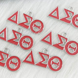 Greek Charms For Women DST Red Enamel Letter Jewelry Accessories