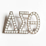 Greek Logo Red Pearl Large Brooch Charms Women Jewelry