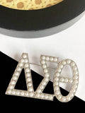 Greek Logo Red Pearl Large Brooch Charms Women Jewelry