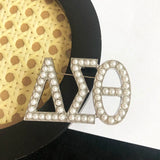 Greek Logo Red Pearl Large Brooch Charms Women Jewelry