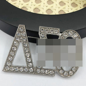 Greek Logo Rhinestones Brooch Women Jewelry