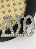 Greek Logo Rhinestones Brooch Women Jewelry