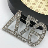 Greek Logo Rhinestones Brooch Women Jewelry