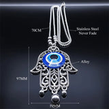 Greek Eye Fatima Hand Pendant Necklace Demon Eye Charm Christmas Jewelry