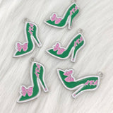 Greek Letter Bowknot High Heel Shoe Charms For Women Pendant