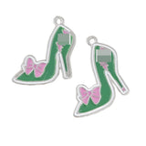Greek Letter Bowknot High Heel Shoe Charms For Women Pendant