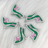 Greek Letter Bowknot High Heel Shoe Charms For Women Pendant