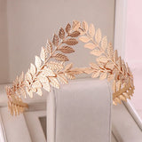 Greek Roman Goddess Olive Leaf Metal Headband Headdress Bride Tiara Wedding