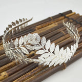 Greek Roman Goddess Olive Leaf Metal Headband Headdress Bride Tiara Wedding