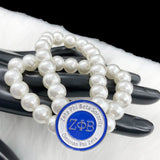 Greek Sorority ZPB Pearl 1920 Charm Bracelet Jewelry