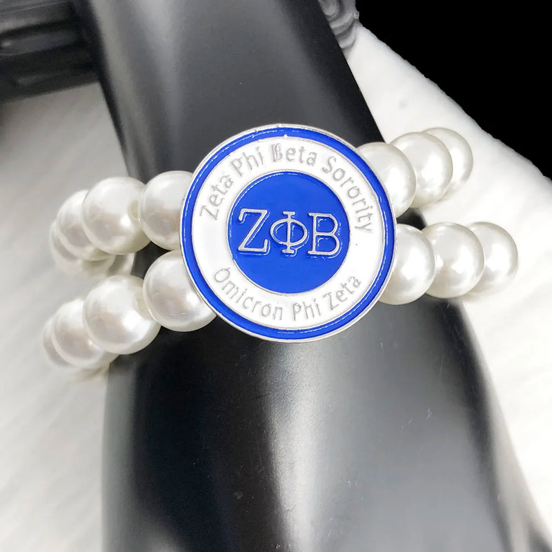Greek Sorority ZPB Pearl 1920 Charm Bracelet Jewelry