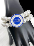 Greek Sorority ZPB Pearl 1920 Charm Bracelet Jewelry